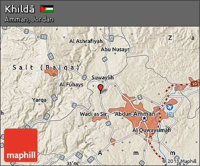 Shaded Relief Map of Khildā