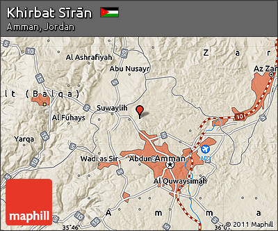 Shaded Relief Map of Khirbat Sīrān