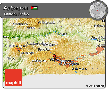 Physical Panoramic Map of Aş Şaqrah