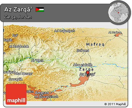 Physical Panoramic Map of Az Zarqā'