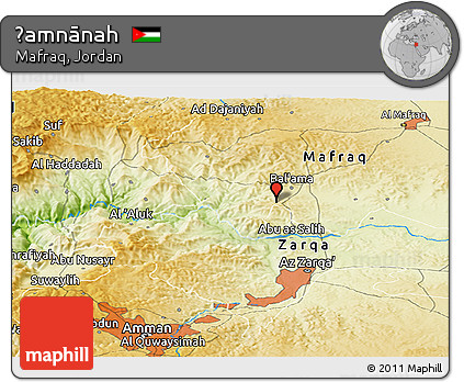 Physical Panoramic Map of Ḩamnānah