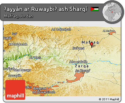 Physical Panoramic Map of Ḩayyān Ar Ruwaybiḑ Ash Sharqī