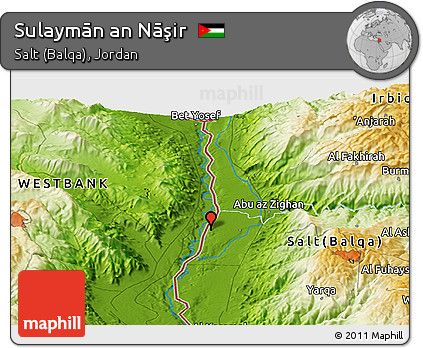 Physical Panoramic Map of Sulaymān An Nāşir