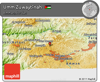 Physical Panoramic Map of Umm Zuwaytīnah