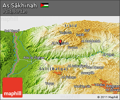 Physical Panoramic Map of As Sākhinah