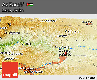 Physical Panoramic Map of Az Zarqā'