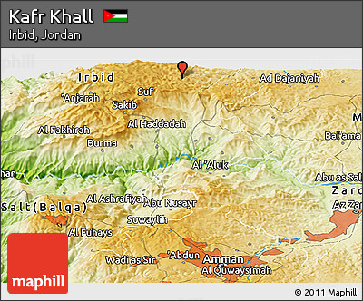 Physical Panoramic Map of Kafr Khall