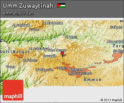 Physical Panoramic Map of Umm Zuwaytīnah