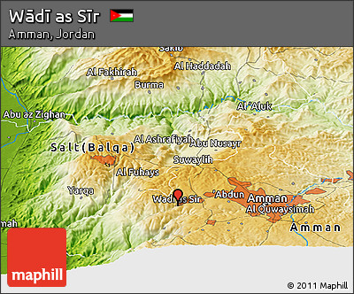 Physical Panoramic Map of Wādī As Sīr