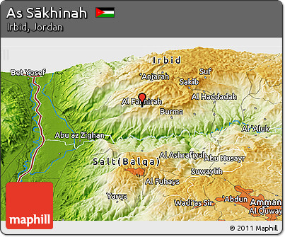 Physical Panoramic Map of As Sākhinah