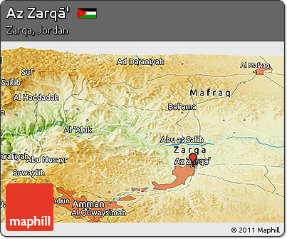 Physical Panoramic Map of Az Zarqā'