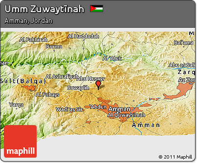 Physical Panoramic Map of Umm Zuwaytīnah
