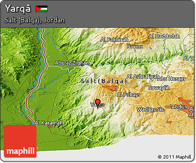 Physical Panoramic Map of Yarqā