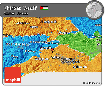 Political Panoramic Map of Khirbat `Assāf