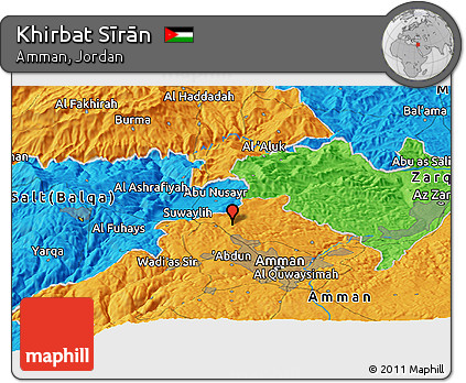 Political Panoramic Map of Khirbat Sīrān