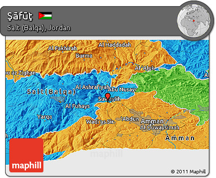 Political Panoramic Map of Şāfūţ