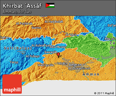 Political Panoramic Map of Khirbat `Assāf