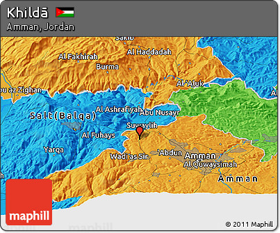 Political Panoramic Map of Khildā
