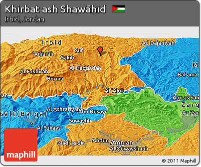 Political Panoramic Map of Khirbat Ash Shawāhid