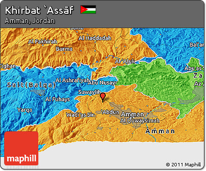 Political Panoramic Map of Khirbat `Assāf