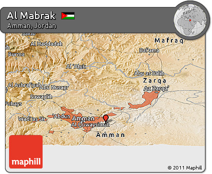 Satellite Panoramic Map of Al Mabrak