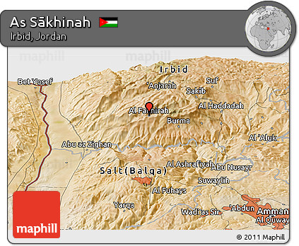 Satellite Panoramic Map of As Sākhinah