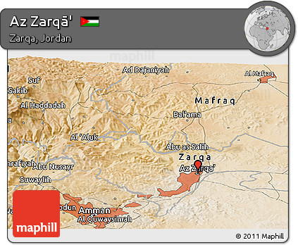 Satellite Panoramic Map of Az Zarqā'