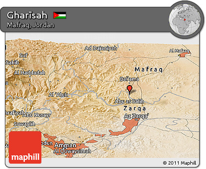 Satellite Panoramic Map of Gharīsah