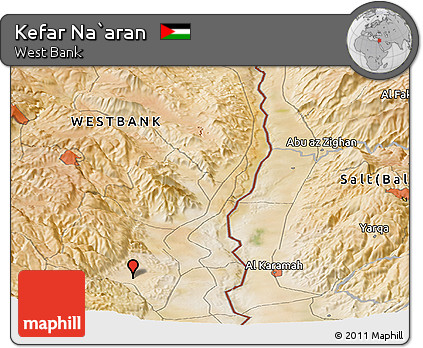 Satellite Panoramic Map of Kefar Na`aran