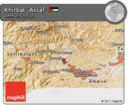 Satellite Panoramic Map of Khirbat `Assāf
