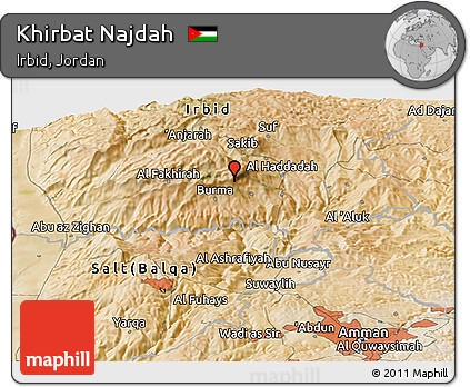 Satellite Panoramic Map of Khirbat Najdah