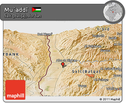 Satellite Panoramic Map of Mu`addī