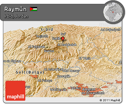 Satellite Panoramic Map of Raymūn