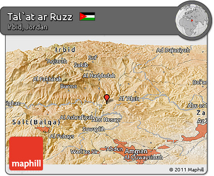 Satellite Panoramic Map of Tal`at Ar Ruzz