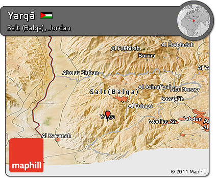 Satellite Panoramic Map of Yarqā