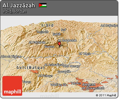 Satellite Panoramic Map of Al Jazzāzah