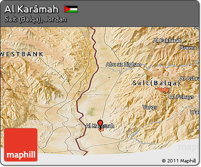 Satellite Panoramic Map of Al Karāmah