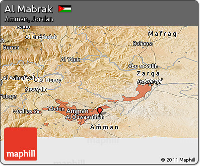 Satellite Panoramic Map of Al Mabrak