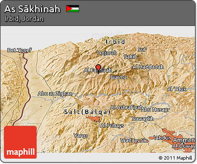 Satellite Panoramic Map of As Sākhinah