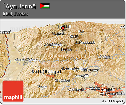 Satellite Panoramic Map of `Ayn Jannā
