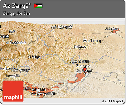 Satellite Panoramic Map of Az Zarqā'