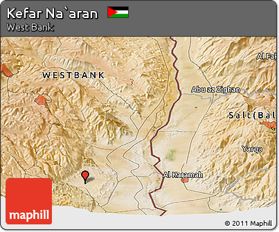 Satellite Panoramic Map of Kefar Na`aran
