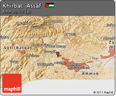 Satellite Panoramic Map of Khirbat `Assāf