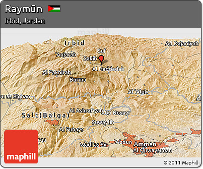 Satellite Panoramic Map of Raymūn