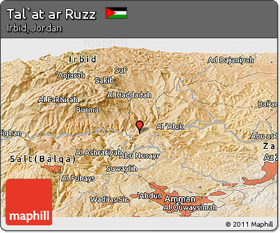 Satellite Panoramic Map of Tal`at Ar Ruzz