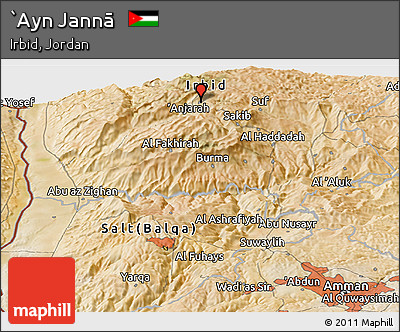 Satellite Panoramic Map of `Ayn Jannā