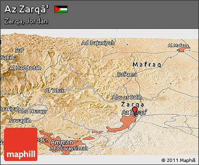 Satellite Panoramic Map of Az Zarqā'