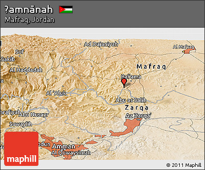 Satellite Panoramic Map of Ḩamnānah