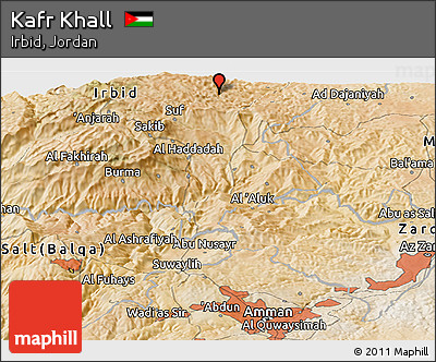Satellite Panoramic Map of Kafr Khall