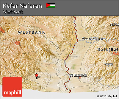 Satellite Panoramic Map of Kefar Na`aran